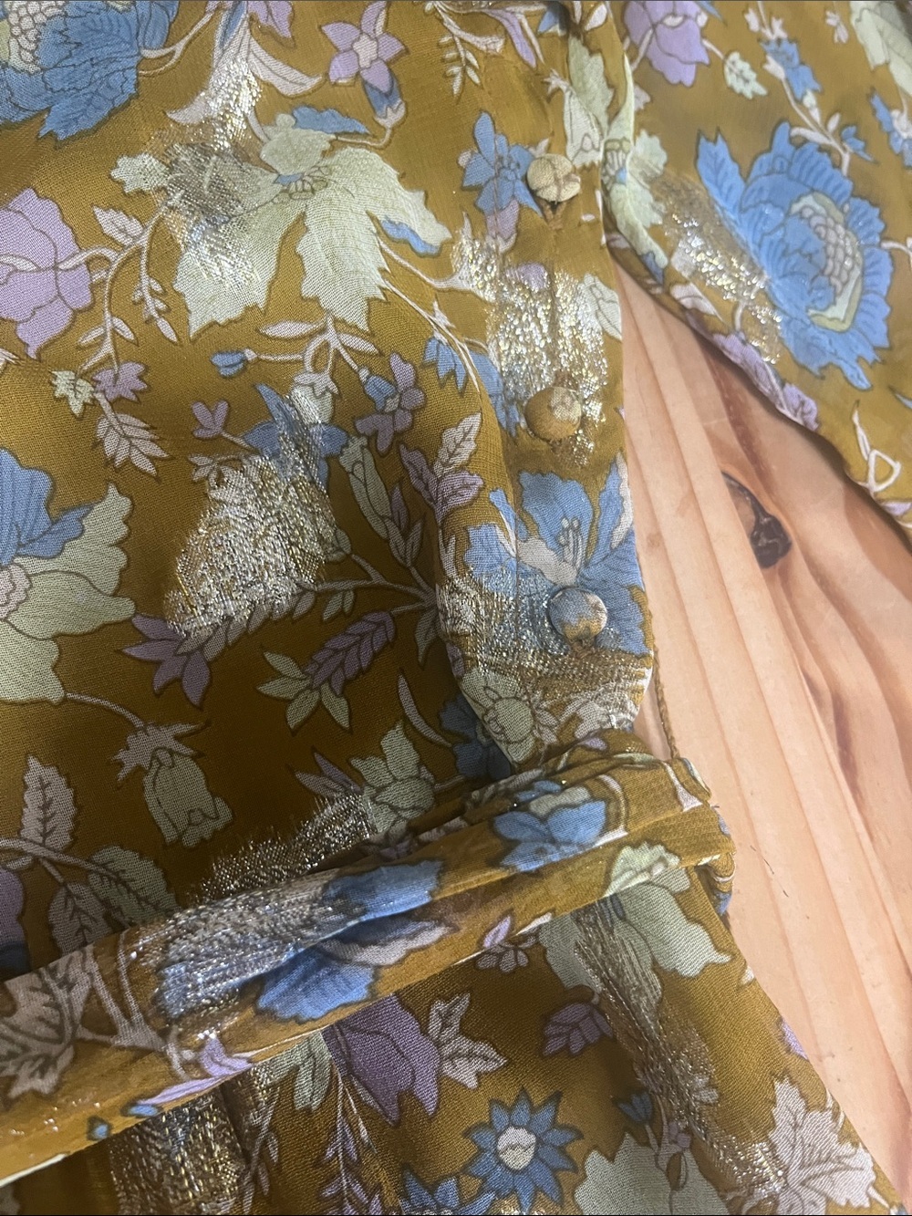 Karina Grimaldi Mustard Floral V-Neck Maxi Dress - Picture 11 of 15